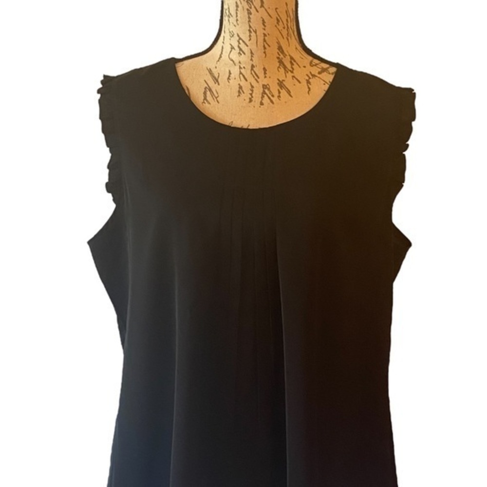 NWT Lotusmile Black Sleeveless Blouse Size XL